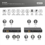 Digitus 4K HDBaseT 2.0 HDMI KVM Extender Set, HDMI Verlängerung schwarz, 150 m