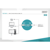 Digitus Aktives USB 3.2 Gen 1 Verlängerungskabel, 5 Meter schwarz, Repeater Kabel