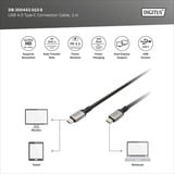 Digitus USB4 Gen 3x2 Kabel, USB-C Stecker > USB-C Stecker, 40Gbit/s schwarz/grau, 1 Meter, PD 3.1, Laden mit 240 Watt