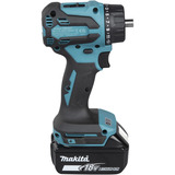 Makita Akku-Bohrschrauber mit Wechselkopfsystem DDF491Z, 18Volt blau/schwarz, ohne Akku und Ladegerät, mit Schnellspannbohrfutter