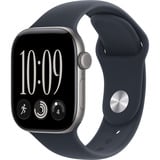 Apple Watch Series 12, Smartwatch grau, Aluminium, 42 mm, Sportarmband Navyblau M/L