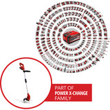 EINHELL Power X-Change Akku-Rasentrimmer GC-CT 18/24 Li, 18Volt rot/schwarz, Li-Ion Akku 2,0Ah
