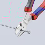 KNIPEX Kraft-Seitenschneider 74 05 200, Schneid-Zange rot/blau, Länge 200mm, mit KNIPEXtend-Schnittstellen