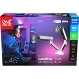 One for all Universeller Gaming Dual Monitorarm (DM8220), Monitorhalterung weiß, RGB