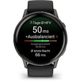 Garmin Venu 4 - 45 mm, Smartwatch schwarz/schiefergrau, Silikon-Armband in grau