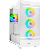 Sharkoon Rebel C50 RGB Generalüberholt, Tower-Gehäuse weiß, Gehärtetes Glas