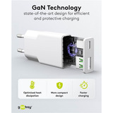 goobay USB-C PD GaN Dual-Schnelladegerät Slim 30 W weiß