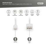 Digitus USB 2.0 Daten-/Ladekabel USB-A > Lightning, MFI zertifiziert weiß, 2 Meter, PD, Laden mit bis zu 12 Watt