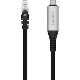Digitus USB-C 3.2 Gen1 > RJ-45 Ethernet Kabel, 1Gbit/s, Adapter schwarz, 2 Meter, 10/100/1.000Mbit/s
