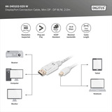 Digitus mini-DisplayPort > DisplayPort Anschlusskabel, Full HD 1080p weiß, 2 Meter