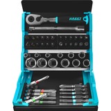 Hazet SmartCase Bit-Satz 2200SC-2, 50-teilig schwarz/blau, 1/4", mit Umschaltknarre