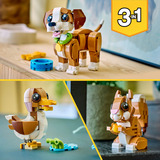 LEGO 31382 Creator 3-in-1 Niedliche Tiere: Verspielter Welpe, Konstruktionsspielzeug 