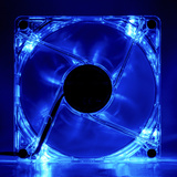 Sharkoon Gehäuselüfter Blaue LED BULK transparent, 3-Pin-/5,25"-Anschluss, 120 mm