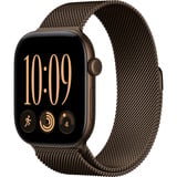 Apple Watch Series 12, Smartwatch bronze, Aluminium, 46 mm, Milanaise Armband Dunkelbronze S/M, Cellular