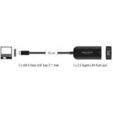 DeLOCK USB Type-C™ Adapter zu 2,5 Gigabit, LAN-Adapter schwarz