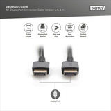 Digitus DisplayPort 1.4 Premium Anschlusskabel, UHD 8K schwarz/grau, 1 Meter