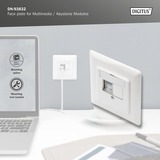 Digitus Frontplatte und Einbaurahmen für Multimedia / Keystone Module weiß