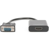 Digitus VGA > HDMI Konverter, Adapter schwarz, 15cm