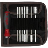 Wiha Schraubendreher mit Wechselklingen-Set SYSTEM 6 schwarz/rot, 9-teilig, mit Rolltasche