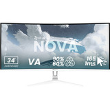 Arozzi Nova 34T2K165, Gaming-Monitor 86.4 cm (34 Zoll), weiß, UWQHD, VA, Curved, HDMI, DP, Lautsprecher, 165Hz Panel
