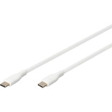Digitus USB 2.0 Silikon-Anschlusskabel USB-C > USB-C weiß, 1 Meter, PD, Laden mit bis zu 60 Watt