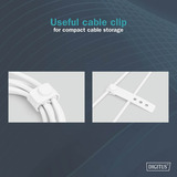 Digitus USB 2.0 Silikon-Anschlusskabel USB-C > USB-C weiß, 1 Meter, PD, Laden mit bis zu 60 Watt