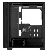 Sharkoon RGB LIT 200 Generalüberholt, Tower-Gehäuse schwarz, Front und Seitenteil aus gehärtetem Glas