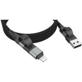 Ansmann Magnetisches 4in1 Ladekabel schwarz, USB-A / USB-C / Lightning