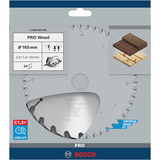 Bosch Professional PRO Wood Kreissägeblatt, Ø 165mm, 24Z Bohrung 30mm, für Handkreissägen
