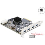 DeLOCK PCI-E x4 Karte zu 4 x USB-A 10 Gbps Dual Channel, Schnittstellenkarte 