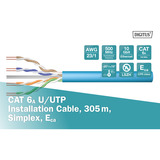 Digitus Professional Cat.6a U/UTP Verlegekabel simplex, Eca blau, 305 Meter Trommel