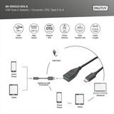 Digitus USB Type-C Adapter schwarz, Type-C auf A