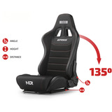 Next Level Racing ERS5 Elite Liegesitz, Rennschalensitz schwarz/weiß, Fabric & Mesh Edition