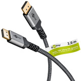 goobay Plus DisplayPort 2.0/2.1 Kabel, 8K @ 144Hz, 54 Gbit/s grau, 2 Meter