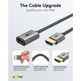 goobay Ultra High-Speed HDMI-Flexiadapter, Kabel schwarz/gold