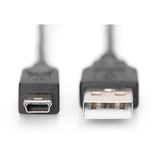 Digitus USB 2.0 Anschlusskabel USB-A (Stecker) > Mini-USB (Stecker) schwarz, 3 Meter