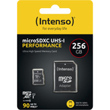 Intenso UHS-I Performance 256 GB microSDXC, Speicherkarte schwarz, UHS-I U1, Class 10
