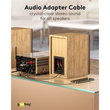 goobay Plus Audio Adapterkabel AUX 3,5mm Klinke > Stereo-Cinch Stecker schwarz/silber, 5 Meter
