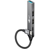 goobay Slim 4-Port USB-Hub, USB-C auf USB-C™/USB-A USB 3.2 Gen1 grau