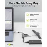 goobay Slim 4-Port USB-Hub, USB-C auf USB-C™/USB-A USB 3.2 Gen1 grau