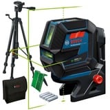 Bosch Professional Kombilaser GCL 2-50 G Professional, mit TRIPOD, Kreuzlinienlaser blau/schwarz, grüne Laserlinien, mit Halterung RM10 Professional