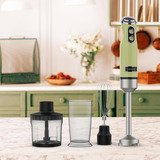 Cecotec Stabmixer Power RetroGreen 1200MAX Cream&Crush grün, 1.200 Watt, mit Zerkleinerer und Schneebesen