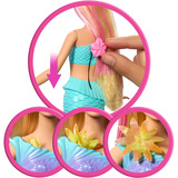 Mattel Barbie Meerjungfrau mit magischen Blüten blond, Puppe 
