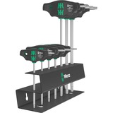 Wera 467/7 TORX HF Set 2 Quergriff-Schraubendreher + Rack, 7-teilig schwarz/grün, mit Haltefunktion