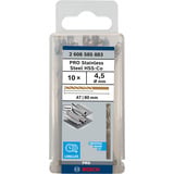 Bosch Professional PRO Stainless Steel HSS-Co Spiralbohrer, Ø 4,5mm 10 Stück, Arbeitslänge 47mm