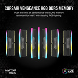 Corsair DIMM 32 GB DDR5-6000 (2x 16 GB) Dual-Kit, Arbeitsspeicher schwarz, CMH32GX5M2D6000Z38, VENGEANCE RGB DDR5, AMD EXPO