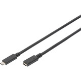 Digitus USB 2.0 Verlängerungskabel, USB-C Stecker > USB-C Buchse schwarz, 1,5 Meter, PD 60 Watt