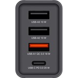 Verbatim Ladegerät 30W, 1x USB-C , 3x USB-A schwarz, PD 3.0, QC 3.0