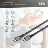 Digitus HDMI Ultra High Speed Anschlusskabel, mit Ethernet, UHD 8K schwarz/grau, 1 Meter, gesleevt