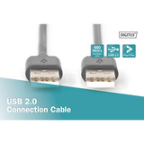Digitus USB 2.0 Anschlusskabel USB-A (Stecker) > USB-A (Stecker) schwarz, 1 Meter